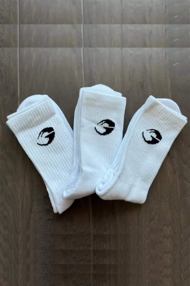 Gasp Crew Socks - 3 Pack White – L