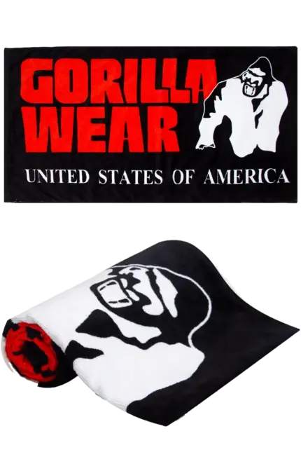 Gorilla Wear Treningshåndkle - Sort/Rød