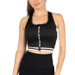 GW Mesa Zip Front Crop Top - Black
