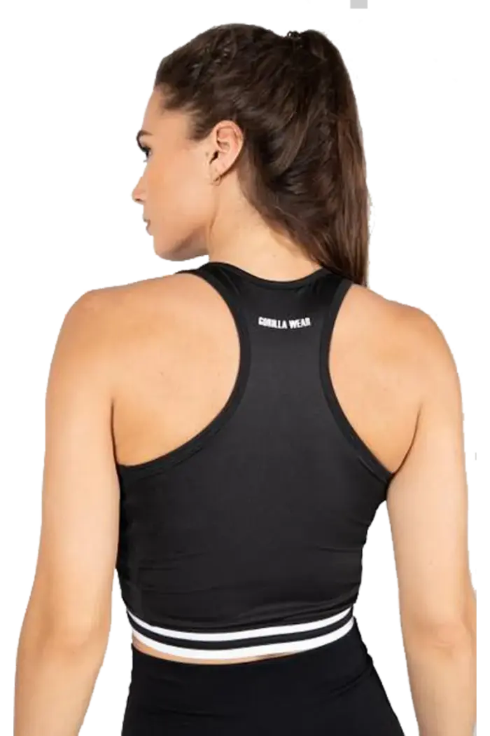gwmzfctbk_5 GW Mesa Zip Front Crop Top - Black - Bilde 6
