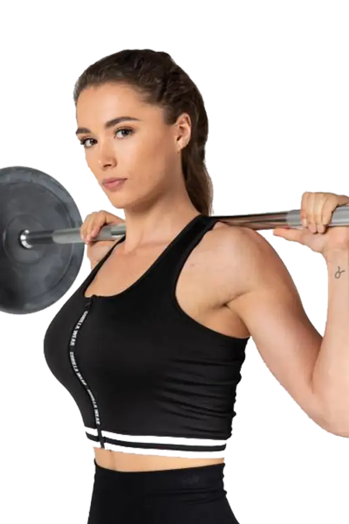 gwmzfctbk_7 GW Mesa Zip Front Crop Top - Black - Bilde 5