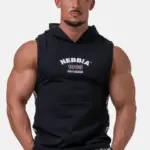 Nebbia Tank-Top With Hoodie - Black