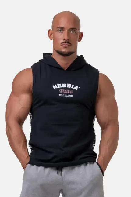 Nebbia Tank-Top With Hoodie - Black â L