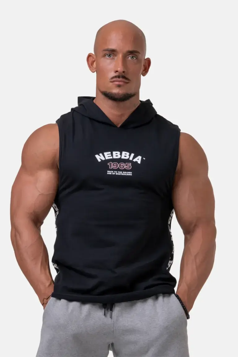 Nebbia Tank-Top With Hoodie - Black – L