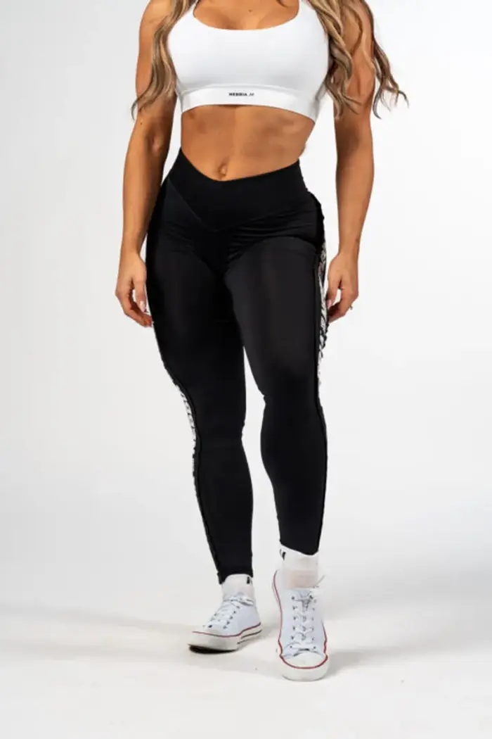 High Waisted Side Stripe Leggings ICONIC - Black - Bilde 3