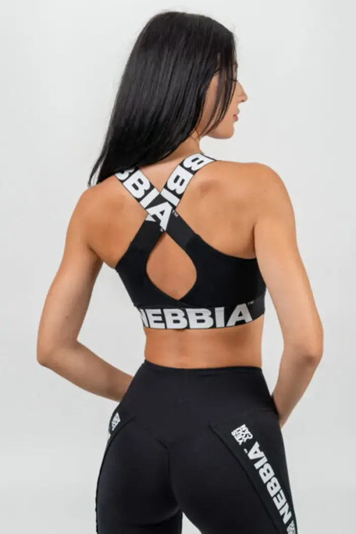 Medium-Support Criss Cross Sports Bra ICONIC - Black - Bilde 2