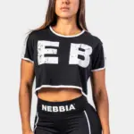 Oversized crop top GAME ON - Black