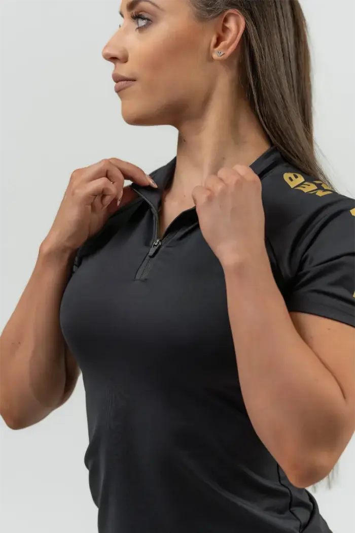 Women's Compression Zipper Shirt INTENSE Ultimate - Black/Gold - Bilde 4