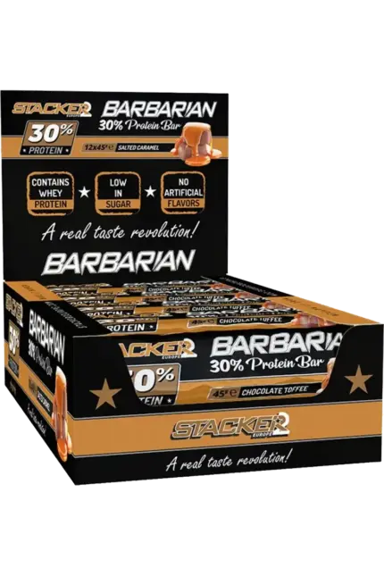 Stacker2 Barbarian Bar 30% Protein - 12x45g – Chocolate Toffee