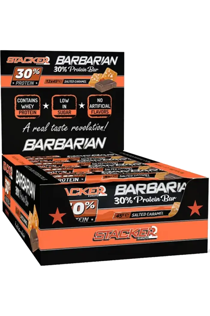 Stacker2 Barbarian Bar 30% Protein - 12x45g – Salted Caramel Stacker2 Barbarian Bar 30% Protein - 12x45g – Salted Caramel