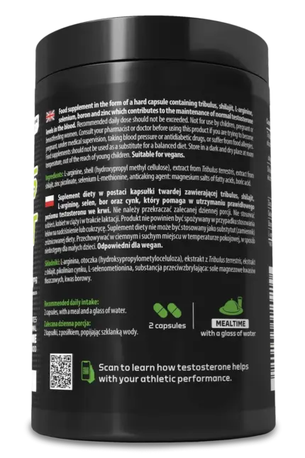 Tribulus + Shilajit - 120 veganske kapsler