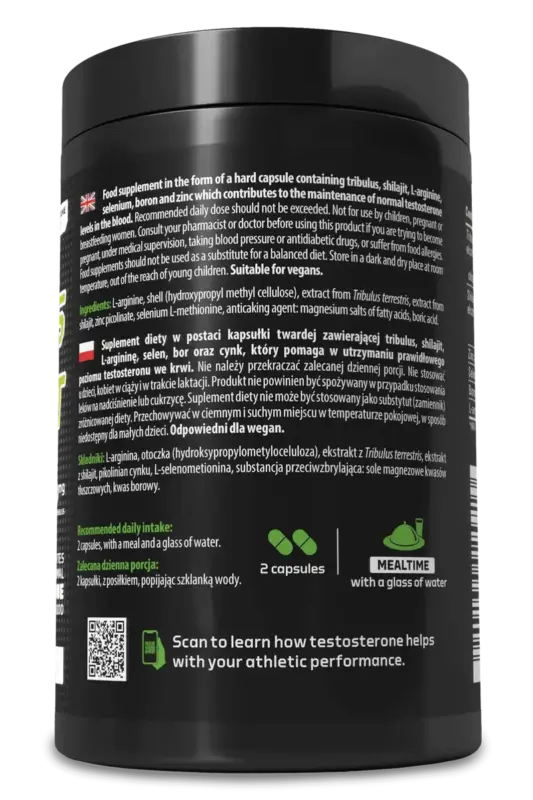 Tribulus + Shilajit - 120 veganske kapsler