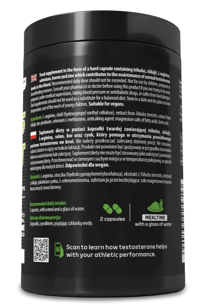 Tribulus + Shilajit - 120 veganske kapsler