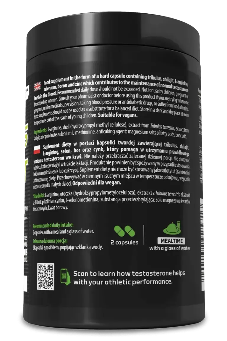 Tribulus + Shilajit - 120 veganske kapsler