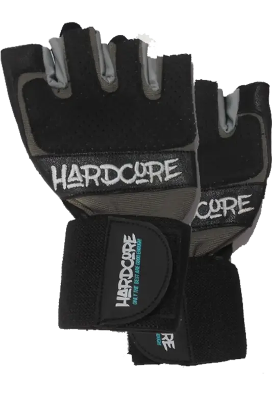 Hardcore Training Gloves With Strap - Black – L
