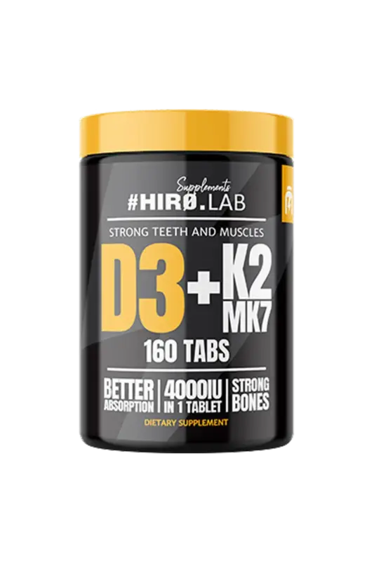 HIRO.LAB Vitamin D3 4000IU + K2 MK7 - 160 tabletter