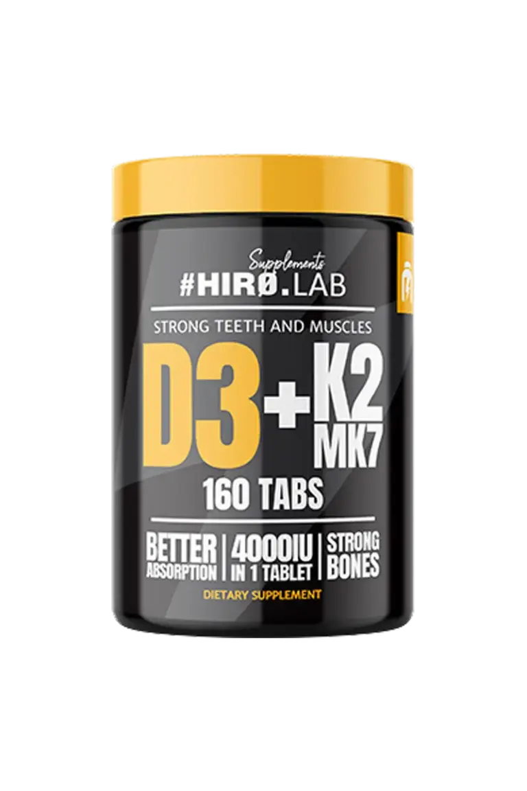 HIRO.LAB Vitamin D3 4000IU + K2 MK7 - 160 tabletter