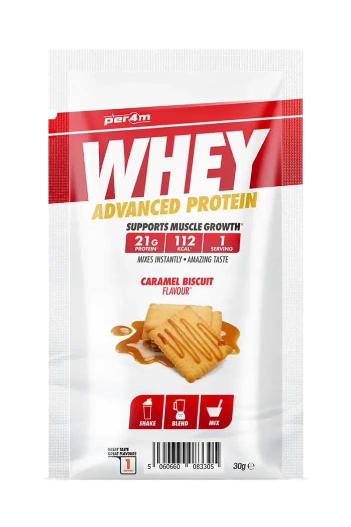 Per4m Whey Advanced Protein - 30g Porsjonspose – Caramel Biscuit