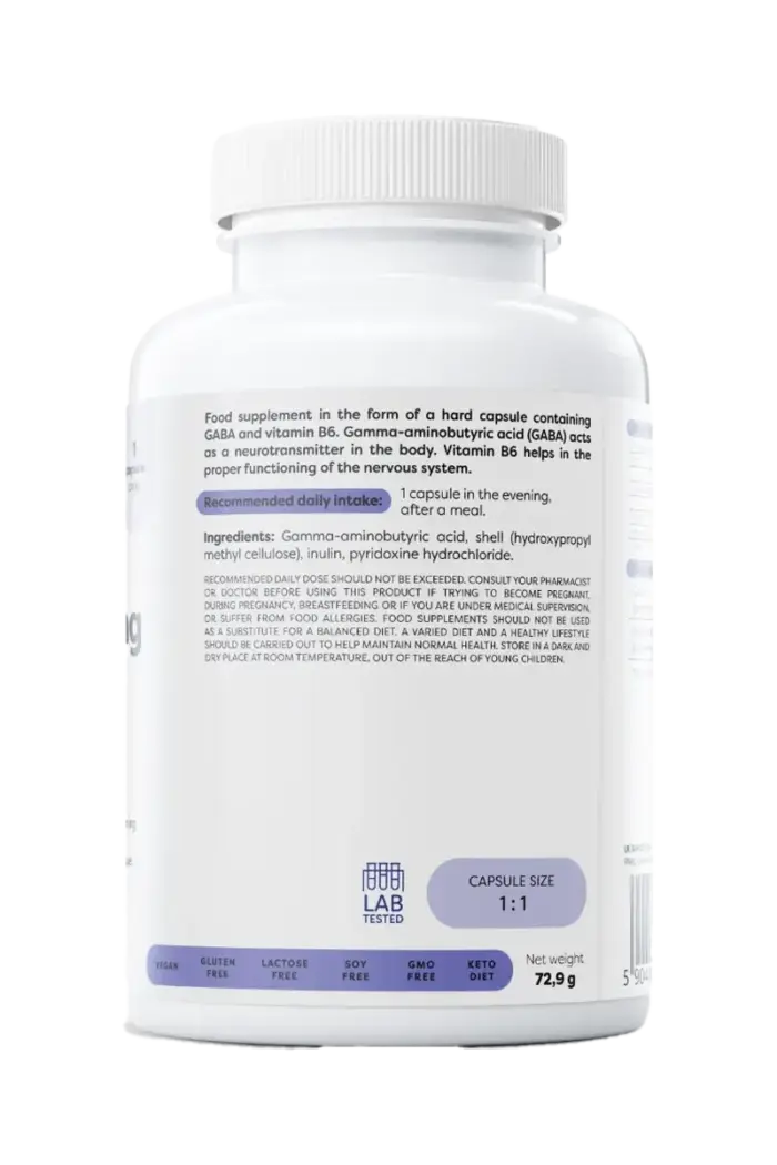 Osavi GABA 500mg + Vitamin B6 - 120 kapsler