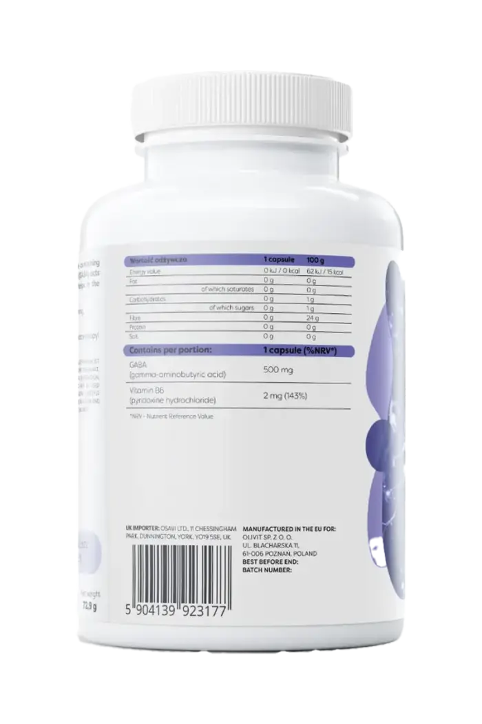 Osavi GABA 500mg + Vitamin B6 - 120 kapsler