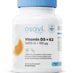 Osavi Vitamin D3+K2, 4000IE + 150μg - 60 kapsler
