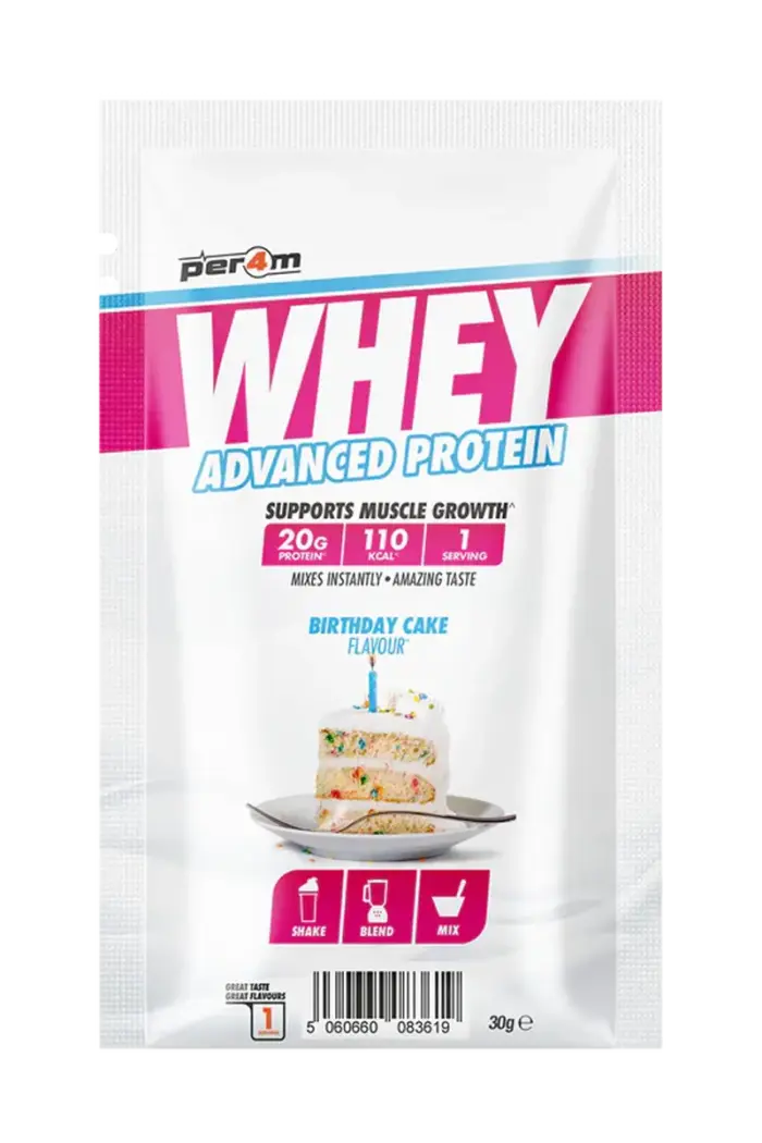 Per4m Whey Advanced Protein - 30g Porsjonspose – Birthday Cake