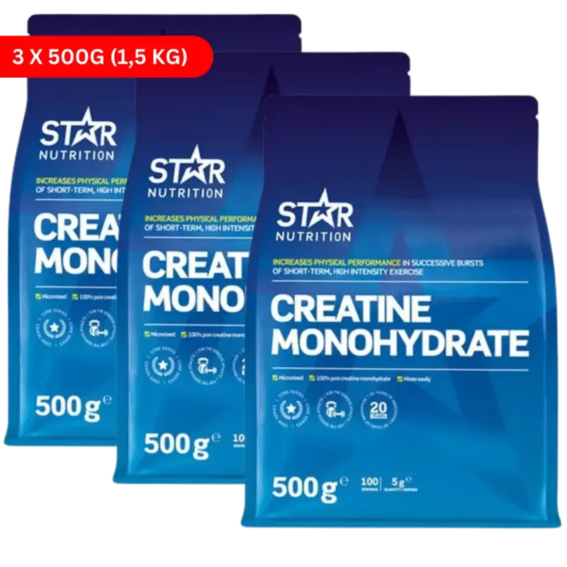 3x Star Nutrition Creatine Monohydrate 500g