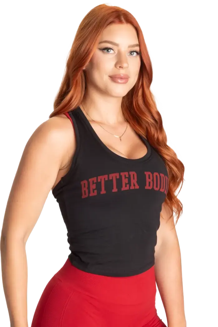 bbctbbkrd_2 Better Bodies Crop T-Back - Black/Red - Bilde 2