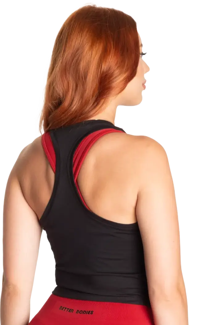 bbctbbkrd_3 Better Bodies Crop T-Back - Black/Red - Bilde 3