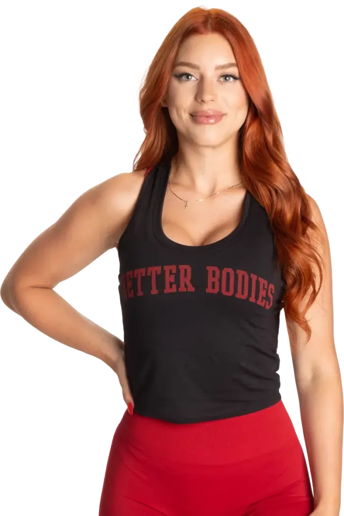 bbctbbkrd_4 Better Bodies Crop T-Back - Black/Red - Bilde 4