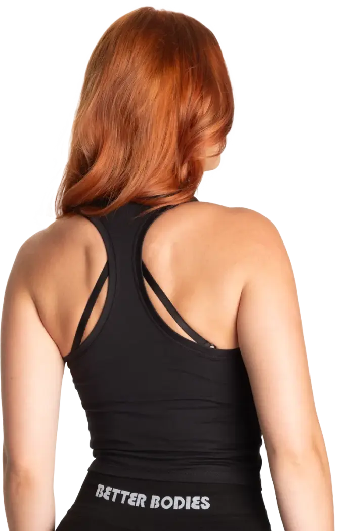 bbctbbkwe_2 Better Bodies Crop T-Back - Black/White - Bilde 2