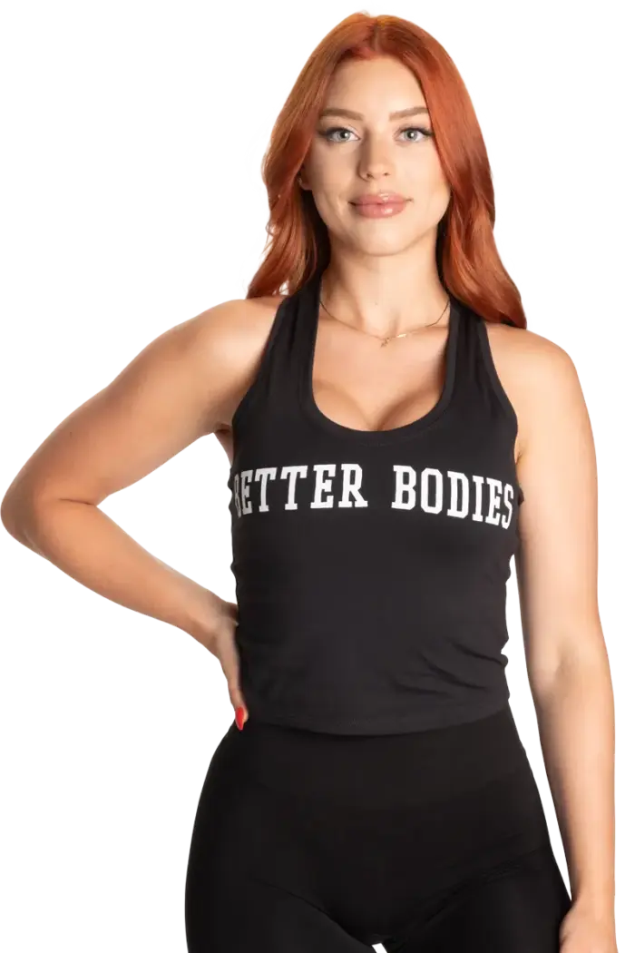 bbctbbkwe_3 Better Bodies Crop T-Back - Black/White - Bilde 3