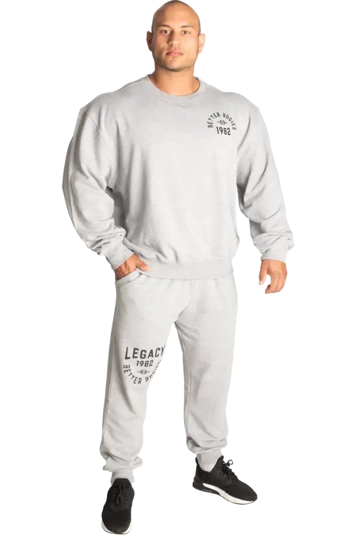 bblysrlgm_6 Better Bodies Legacy Sweater - Light Grey Melange - Bilde 6