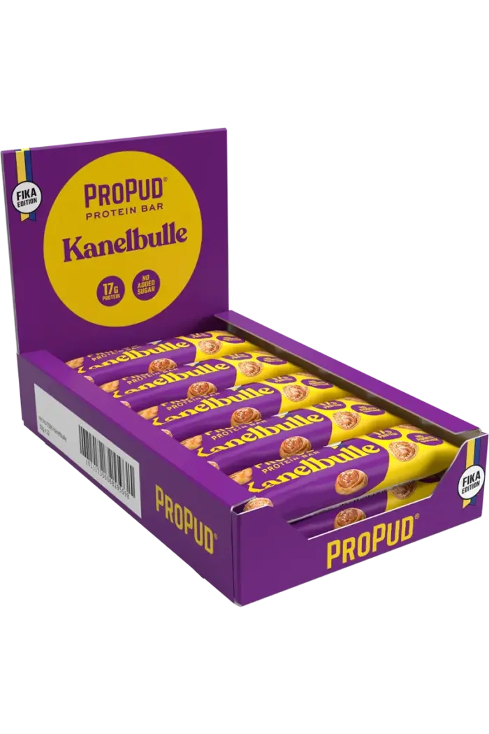 ProPud Protein Bar - 55g Kanelbulle Hel eske (12 stk) Barer