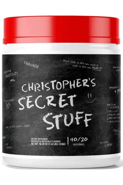 RAW Thavage Pre-Workout - 516g Christopher's Secret Stuff PWO - Pre Workout