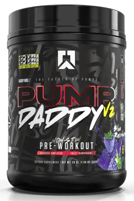 RYSE Pump Daddy V2 Pre-Workout Non-Stim - 652g Blue Raspberry PWO - Pre Workout