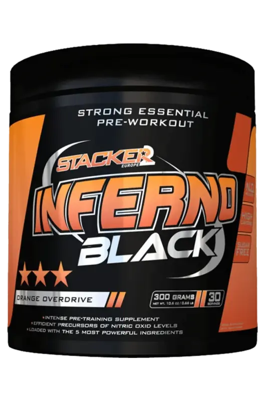 Stacker2 Inferno Black Pre-Workout // 300g Orange Overdrive PWO - Pre Workout