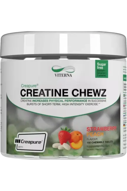 Viterna Creapure Chewable Chewz - 150 Tyggetabletter Strawberry Peach Kreatin